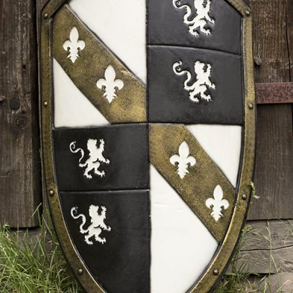 Lion Shield - White/Gold - 80x50 cm