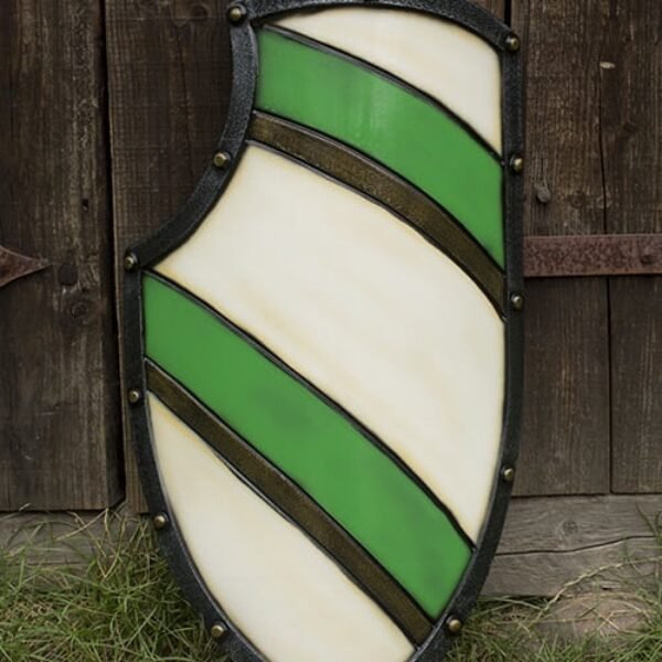 Knight Shield - Green/White - 80x52 cm