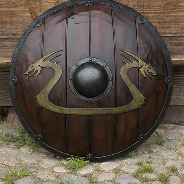 Viking Dragon Shield - Wood - ø80 cm