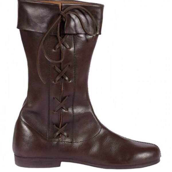 Side Laced High Boots, dark brown