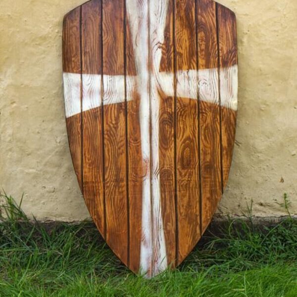 Crusader Shield - Wood/White - 90x60 cm