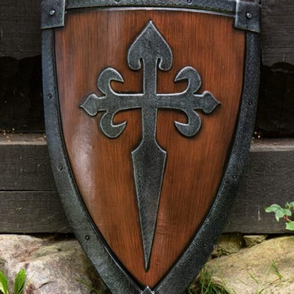 Crusader Shield - Wood/Steel - 70x50 cm