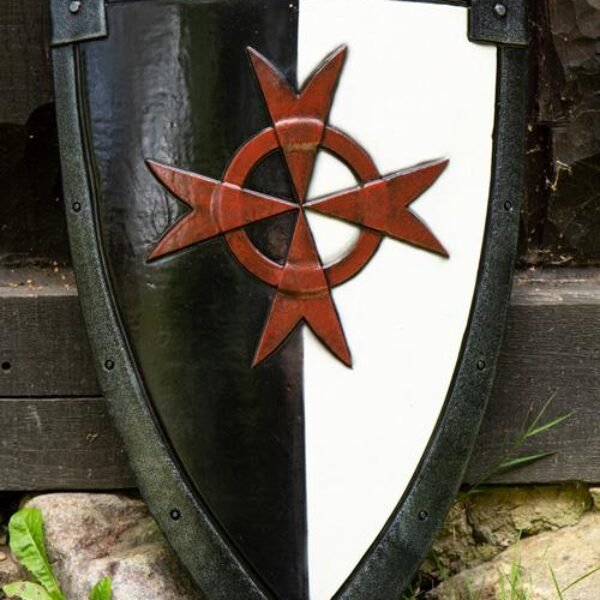 Crusader Shield - Black/White - 70x50 cm