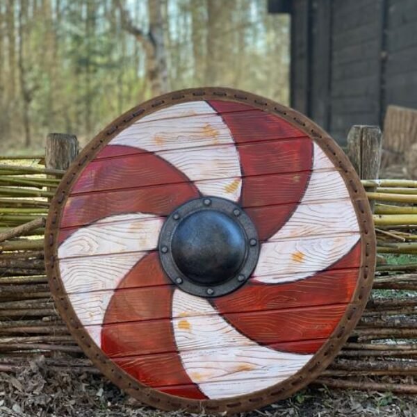 Thegn Shield - Red/White  - 80 cm